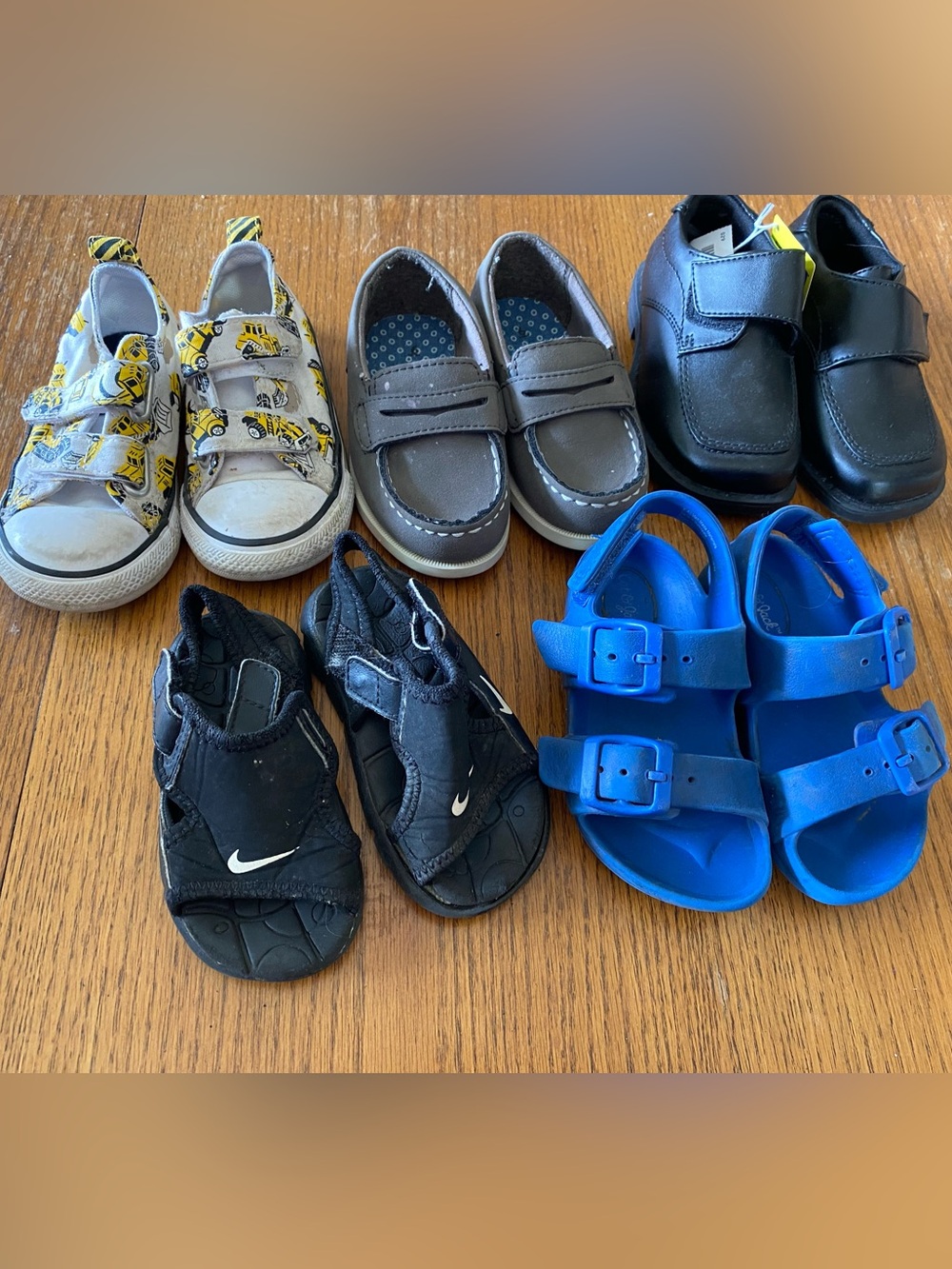 Assorted Kids Shoes Pack - Blue, Black, Gray, Yellow
